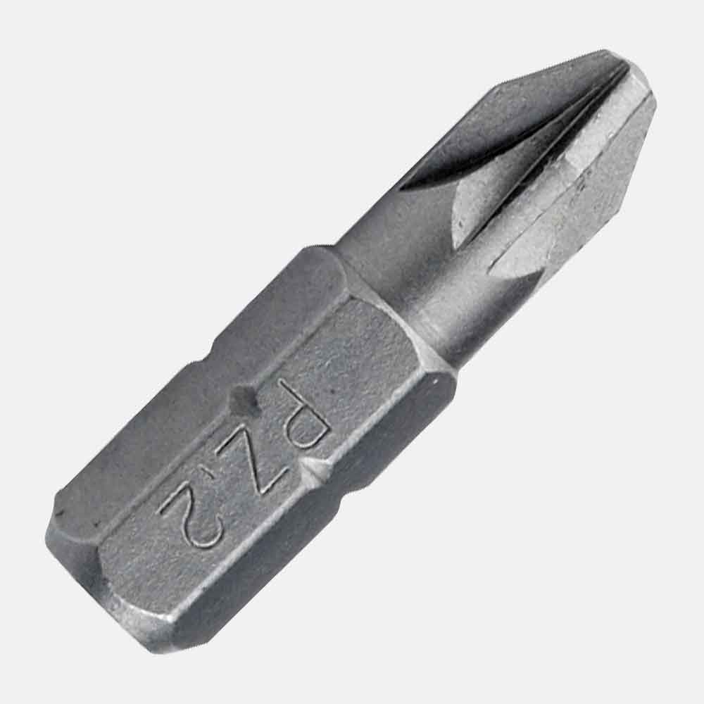 1/4-inch Pozidriv insert bit for fastening Pozidriv screws with drills and impact drivers