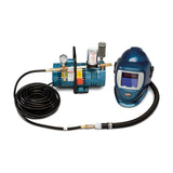 Allegro Deluxe Supplied Air Shield and Blue Welding Helmet System, 1-Worker, 50' Hose
