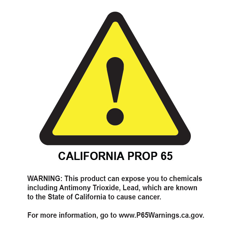 California Prop 65 warning for 9910 (chemicals named: Antimony Trioxide, Lead). www.P65Warnings.ca.gov