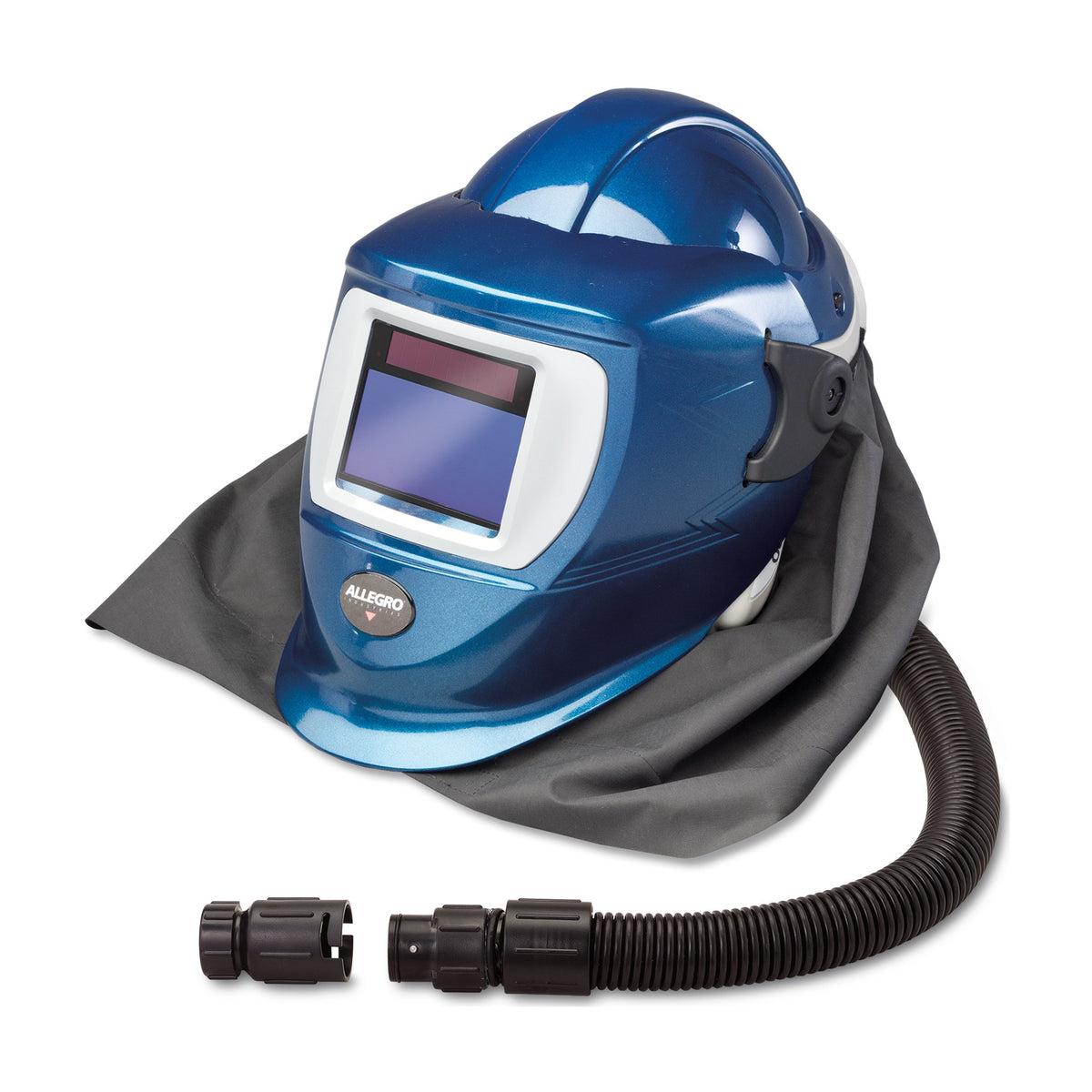 Allegro Deluxe Supplied Air Shield and Blue Welding Helmet (ADF Lens) with HP Temperature Controller, part 9904-HCW