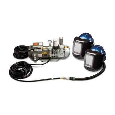 Allegro Deluxe Supplied Air Shield and Black Welding Helmet System, 2-Worker, Two 50' Hoses, part 9249-02