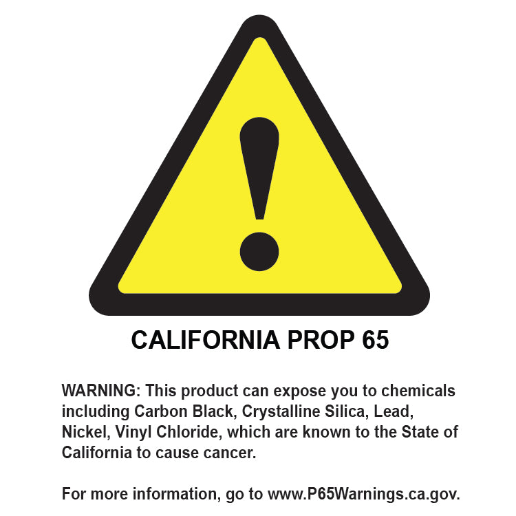 California Prop 65 warning for 9285-01 (chemicals named: Carbon Black, Crystalline Silica, Lead, Nickel, Vinyl Chloride). www.P65Warnings.ca.gov