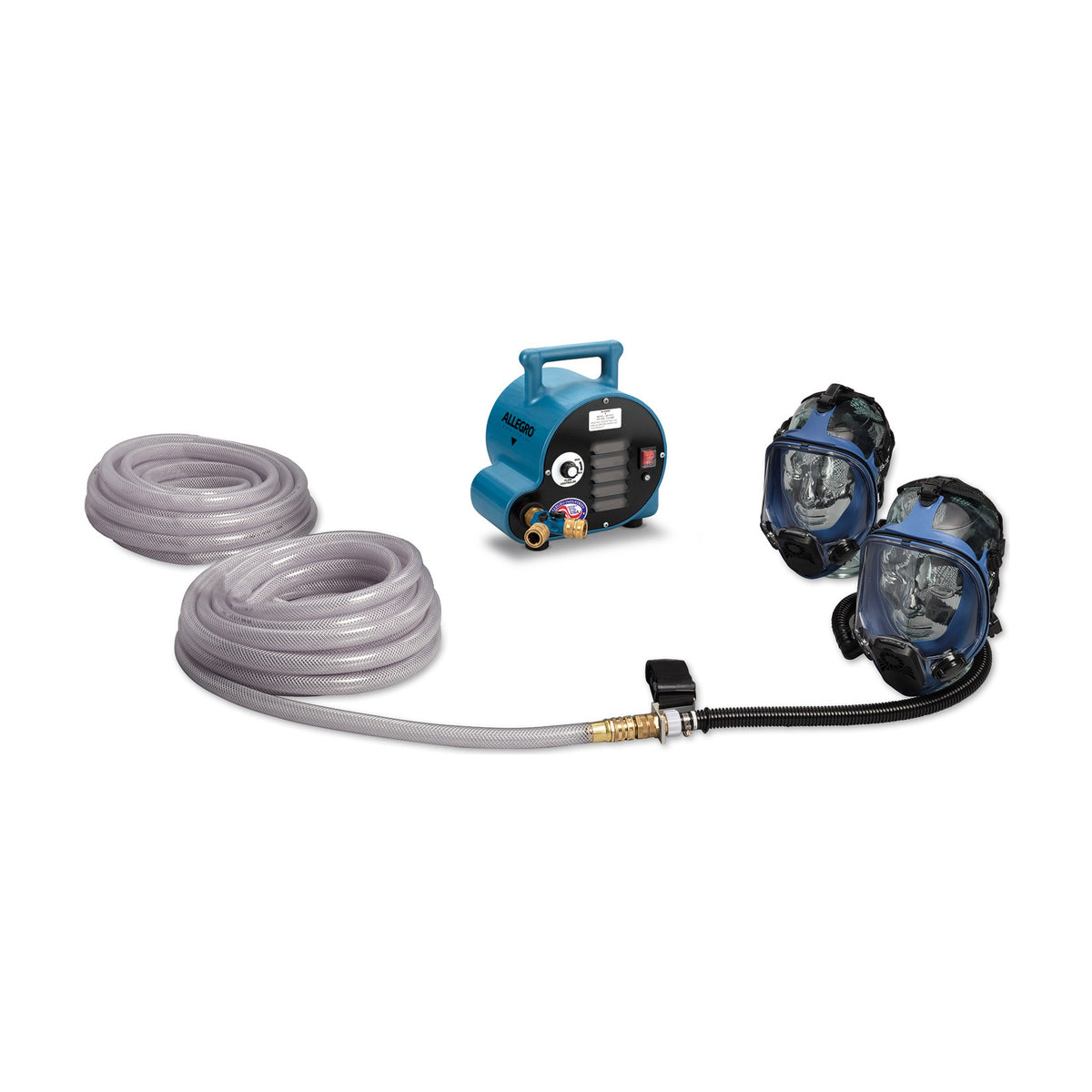 Allegro Full Mask Breathing Air Blower Respirator System, 2-Worker, Two 50' Hoses, part 9200-02A