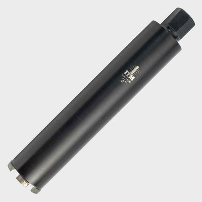 Premium diamond concrete core bit with 15-3/4-inch overall length, 14-inch drilling depth, industrial-quality diamond teeth, designed for water-assisted drilling of large-diameter concrete openings