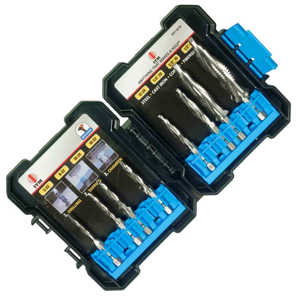 Kit de 8 machos de roscar para taladro de alta definición 3 en 1
