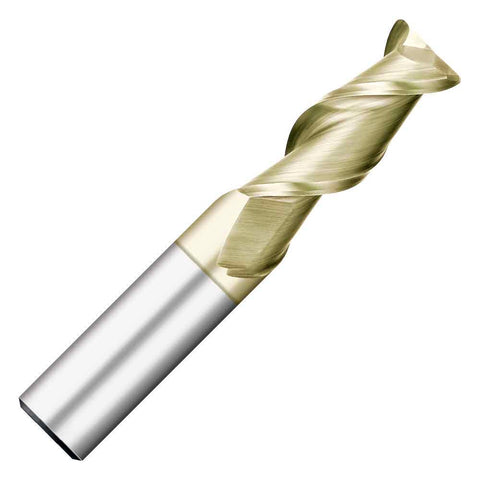 Fresa de extremo de aluminio de 2 ranuras, 1/8" x 1-1/2", 0,010r