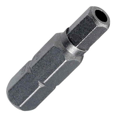 5/32" 1-inch Hex Tamper driver insert bit with 1/4-inch hex shank, compatible with power tools, screwdriver sets, and tamper-proof fasteners