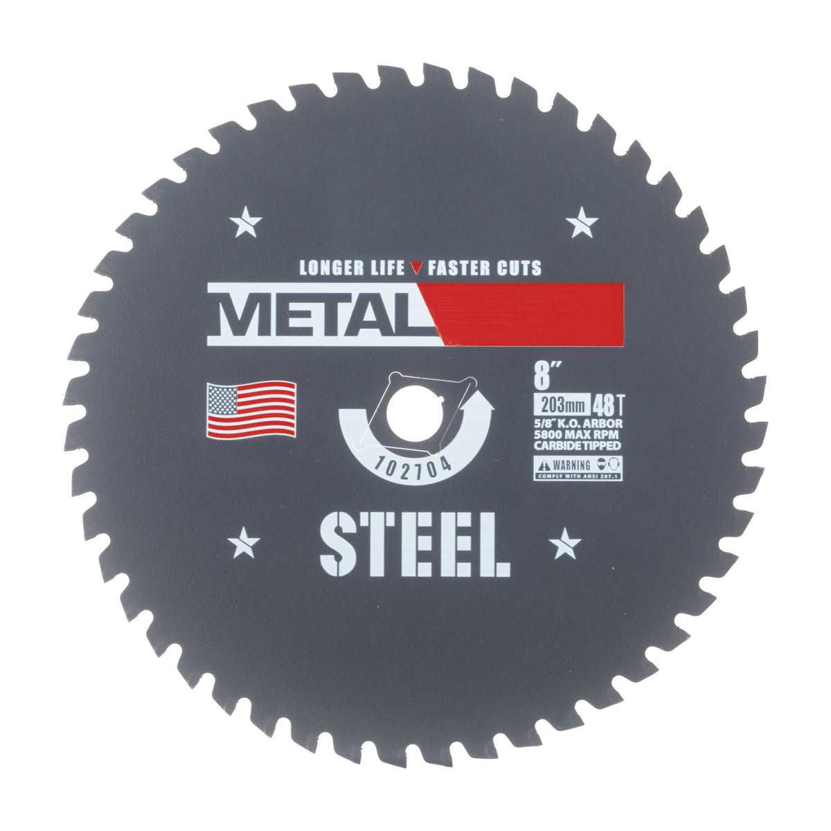 ITM METAL 8 inch 48-tooth metal-cutting circular saw blade for steel, part 102704