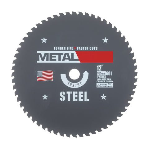 12" x 60T Metal-Cutting Circular Saw Blade for Steel