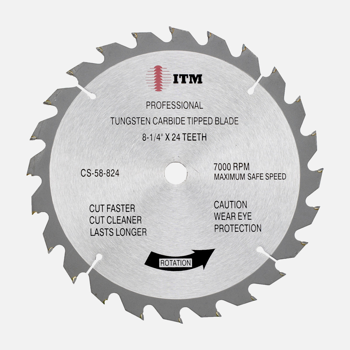 ITM 8-1/4" 24-tooth carbide tipped circular saw blade, part CS-58-824