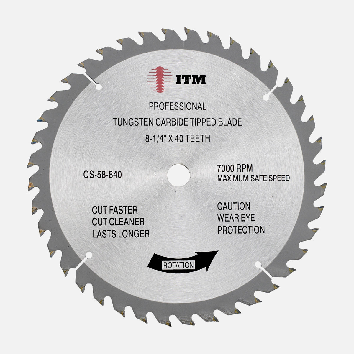ITM 8-1/4" 40-tooth carbide tipped circular saw blade, part CS-58-840