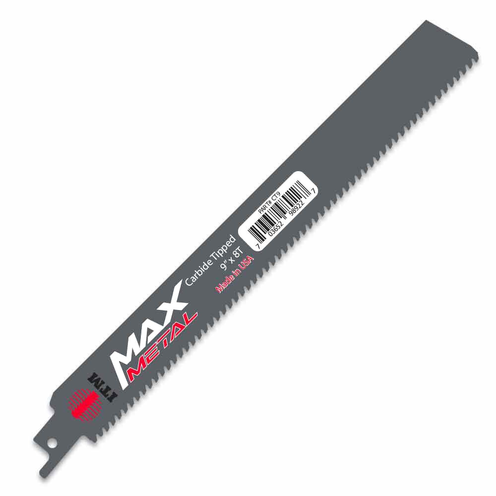 Carbide reciprocating saw blades 8 TPI MAX METAL for cutting steel and tough metals