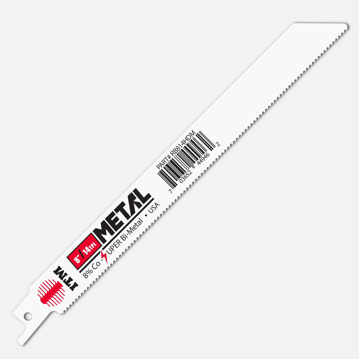 Durable metal-cutting recip saw blades 4–12 inch OAL, bi-metal with 8% cobalt teeth, USA made