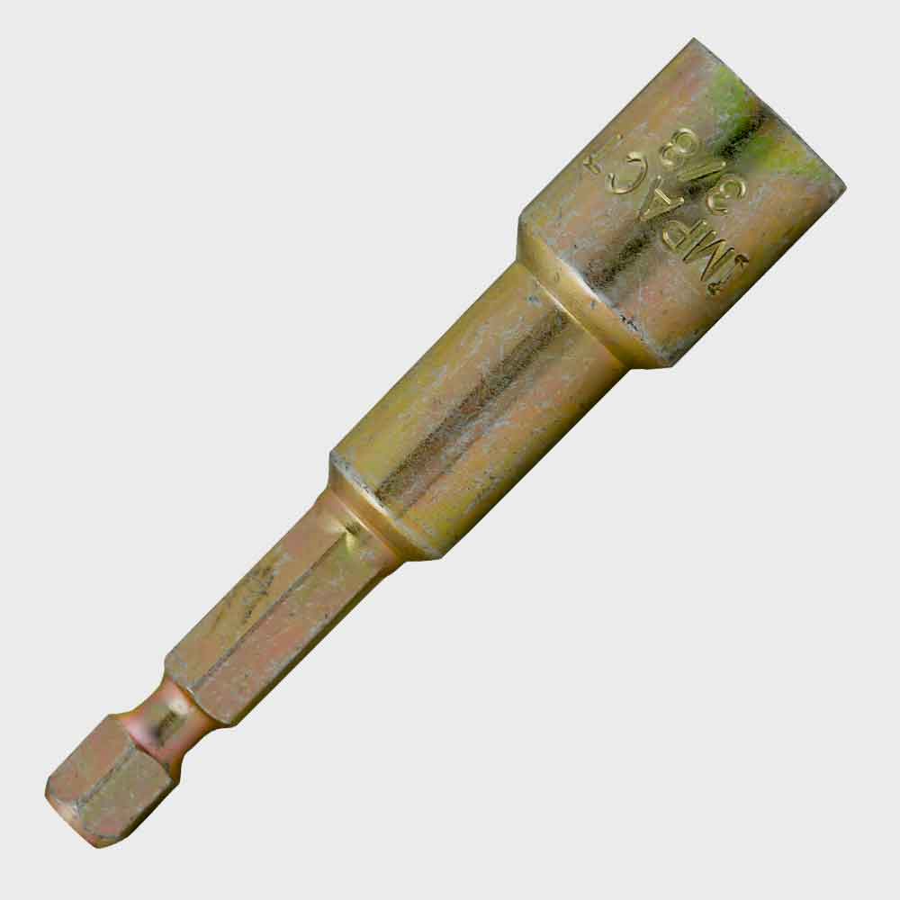 1/4”-hex magnetic nut setter for impact drivers and wrenches, industrial-grade, impact-resistant, one-piece construction, available in various sizes for professional fastening