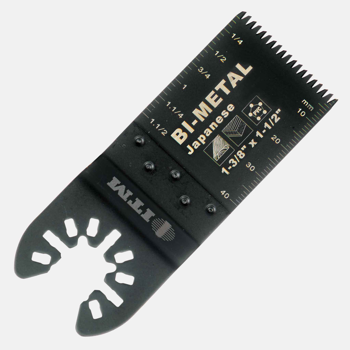 BIM-titanium oscillating blades for multi-tools, ideal for metal, wood, and nail cutting, high-durability construction for professional use