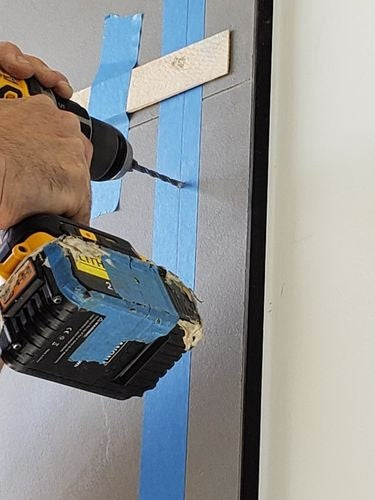 Customer photo: drilling a shower enclosure panel with a V-Groove bit