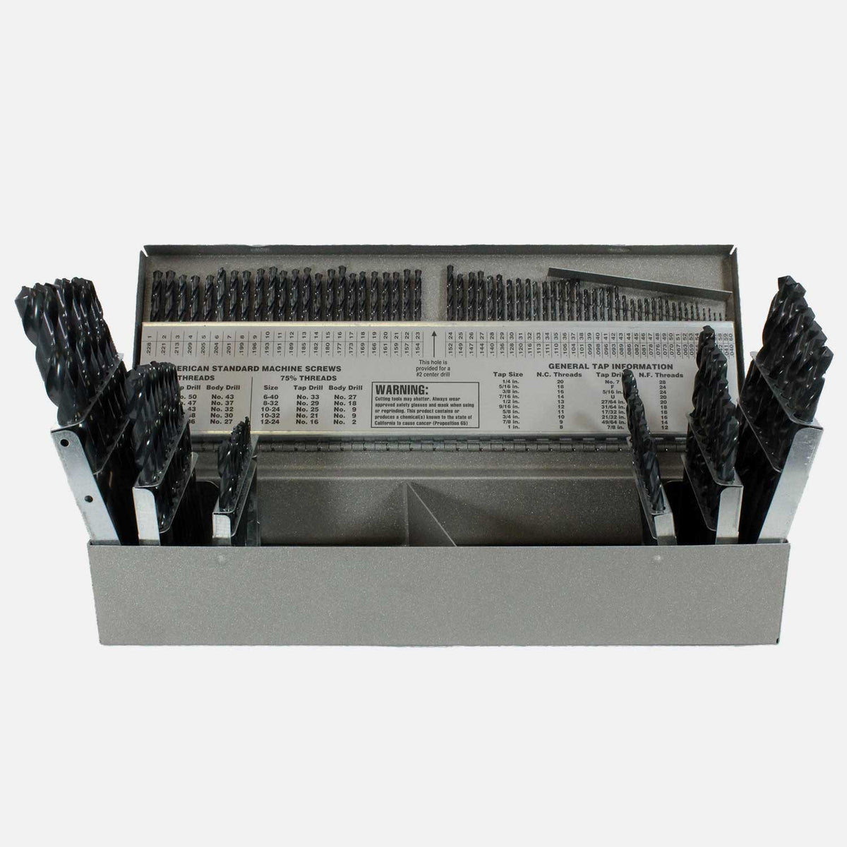 115-Piece 118º Blk Oxide, 1/16 - 1/2 by 64ths, #1- #60, A-Z
