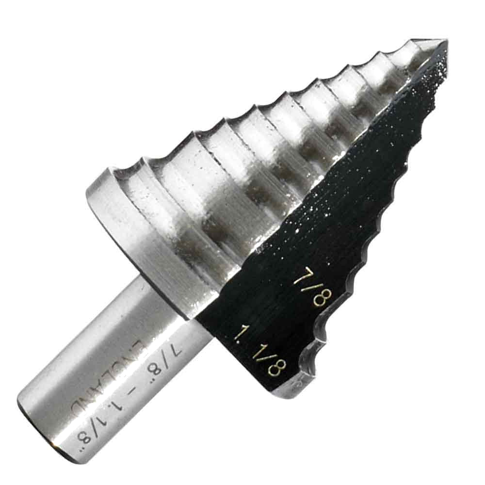 2-step drill bit, HEX non-slip shank, 2-fast spiral flutes, for steel, aluminum, copper, plastics