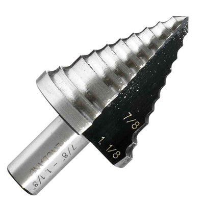2-step drill bit, HEX non-slip shank, 2-fast spiral flutes, for steel, aluminum, copper, plastics