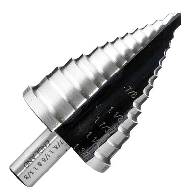 1-step drill bit, HEX non-slip shank, 2-fast spiral flutes, for steel, aluminum, copper, plastics