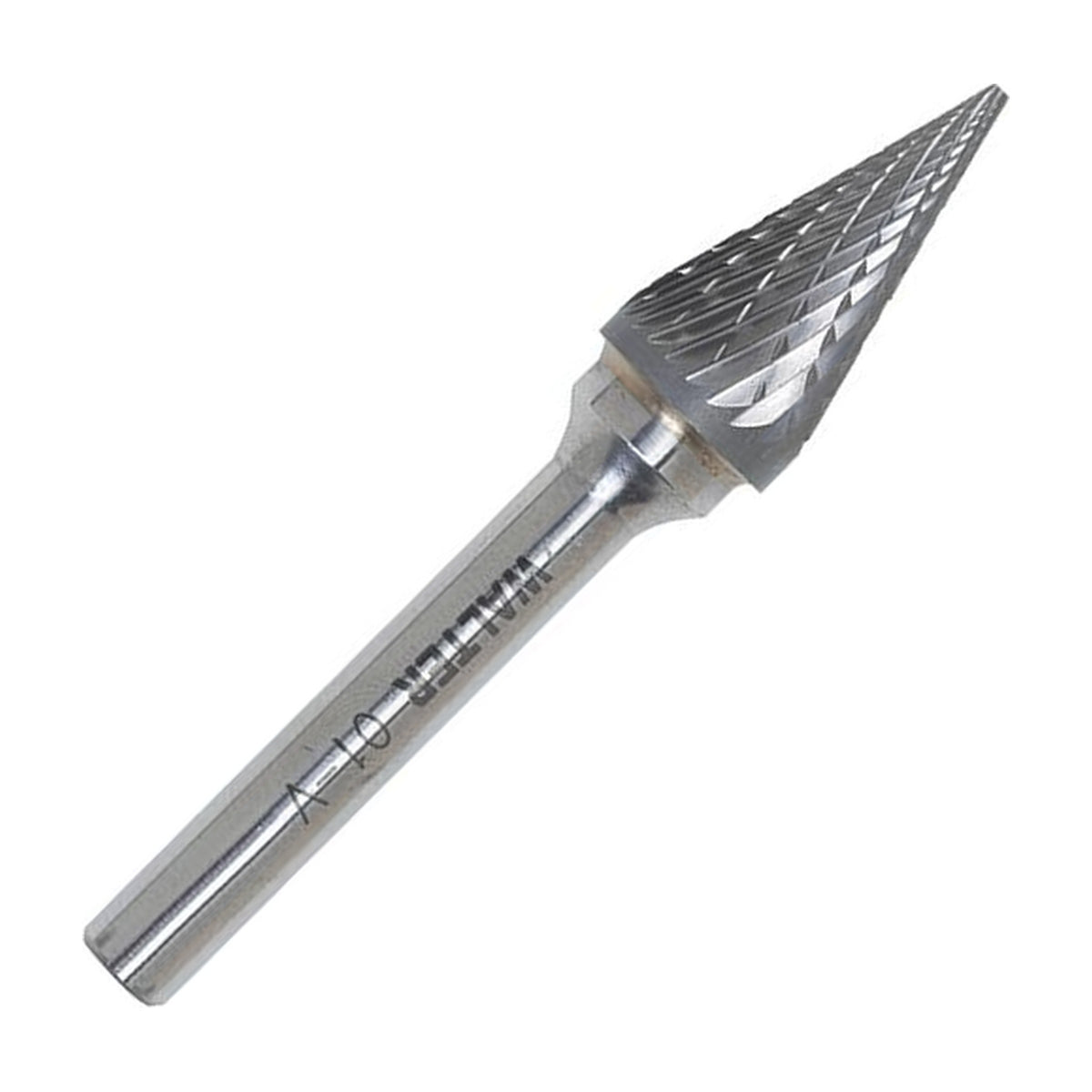 Walter 1/8 inch conical carbide burr, double cut, part 01V025