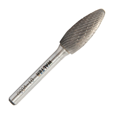 1/2" x 1-1/4" SH-5 Flame Carbide Burr, Double Cut