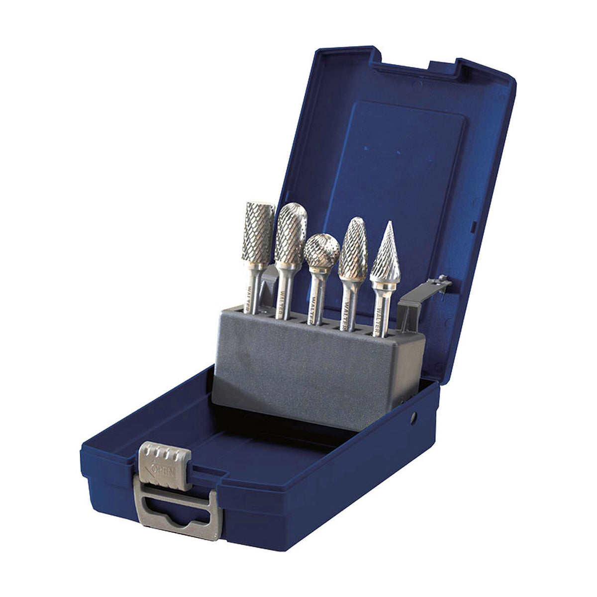 Walter carbide burr set in its case, part 01V990