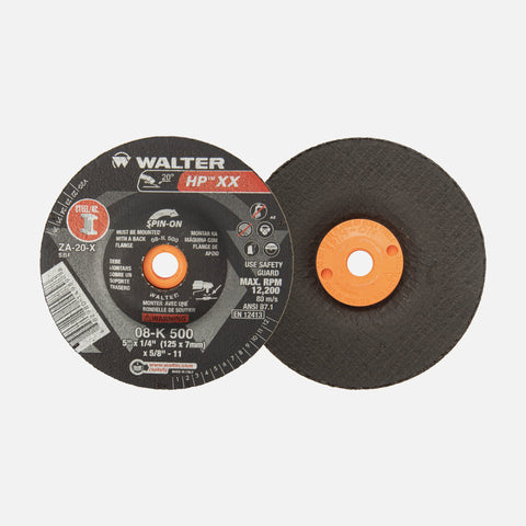 5" x 1/4" x 5/8"-11 HP XX Spin-On Grinding Wheel, Type 27S