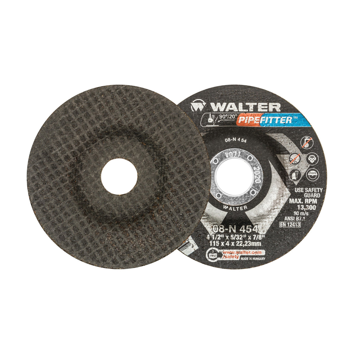 Walter 4-1/2 inch x 5/32 inch x 7/8 inch PIPEFITTER Grinding Wheel, Type 27, part 08N454
