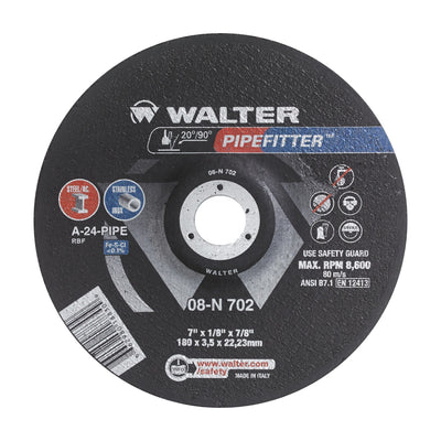 Walter 7 inch x 1/8 inch x 7/8 inch PIPEFITTER Grinding Wheel, Type 27, part 08N702