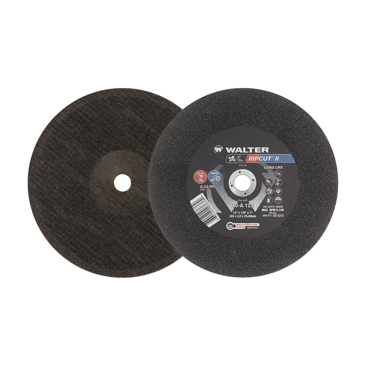Walter 12 inch x 1/8 inch x 1 inch RIPCUT II Cut-Off Wheel, part 10A123