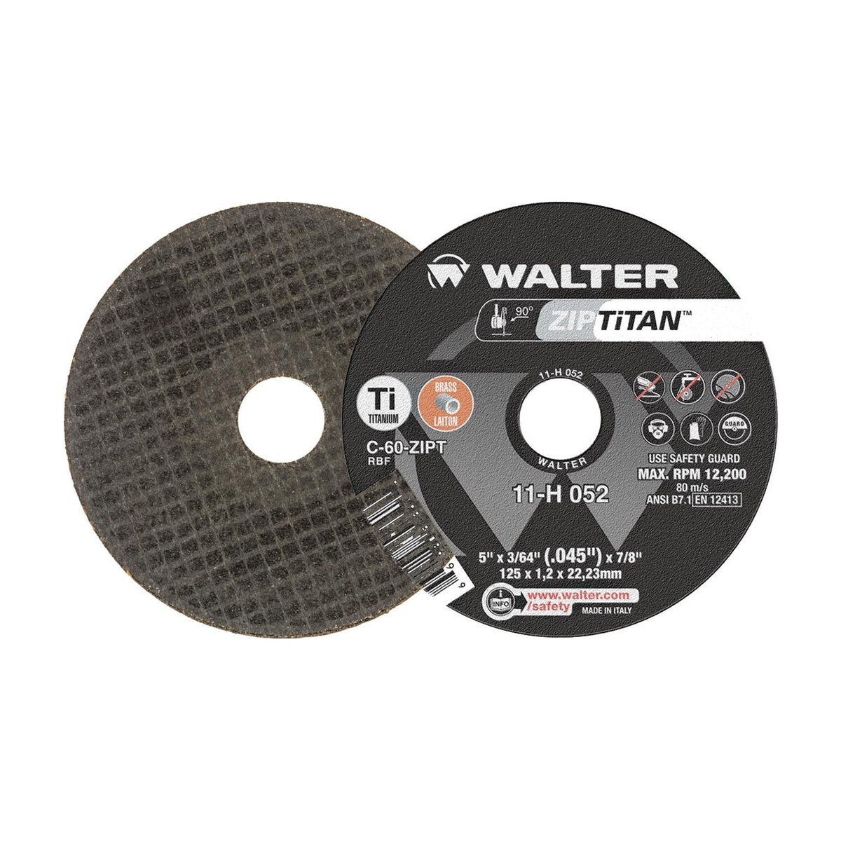 Walter 5 inch x 3/64 inch x 7/8 inch ZIP TITAN Cut-Off Wheel, Type 1, part 11H052