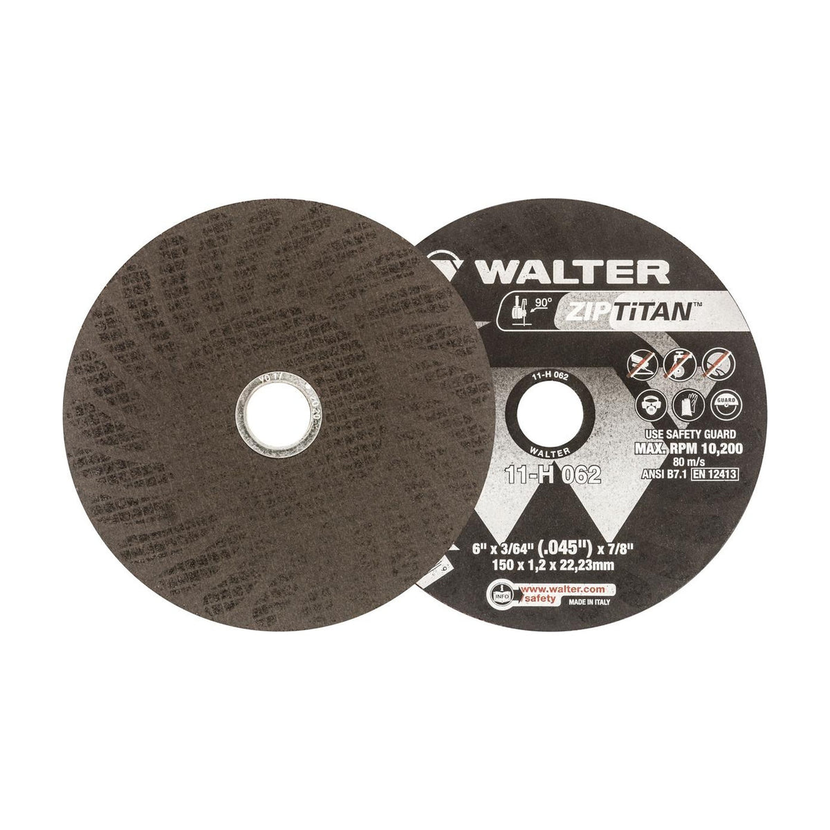 Walter 6 inch x 3/64 inch x 7/8 inch ZIP TITAN Cut-Off Wheel, Type 1, part 11H062