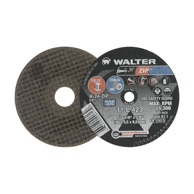 Walter 4 inch x 1/8 inch x 1/4 inch ZIP Cut-Off Wheel, Type 1 (shown: similar 11L423)