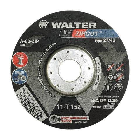 5" x 3/64" x 7/8" ZIPCUT Cut-Off Wheel, Type 27