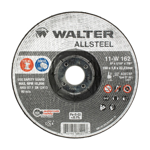 6" x 1/16" x 7/8" ALLSTEEL Cut-Off Wheel, Type 27