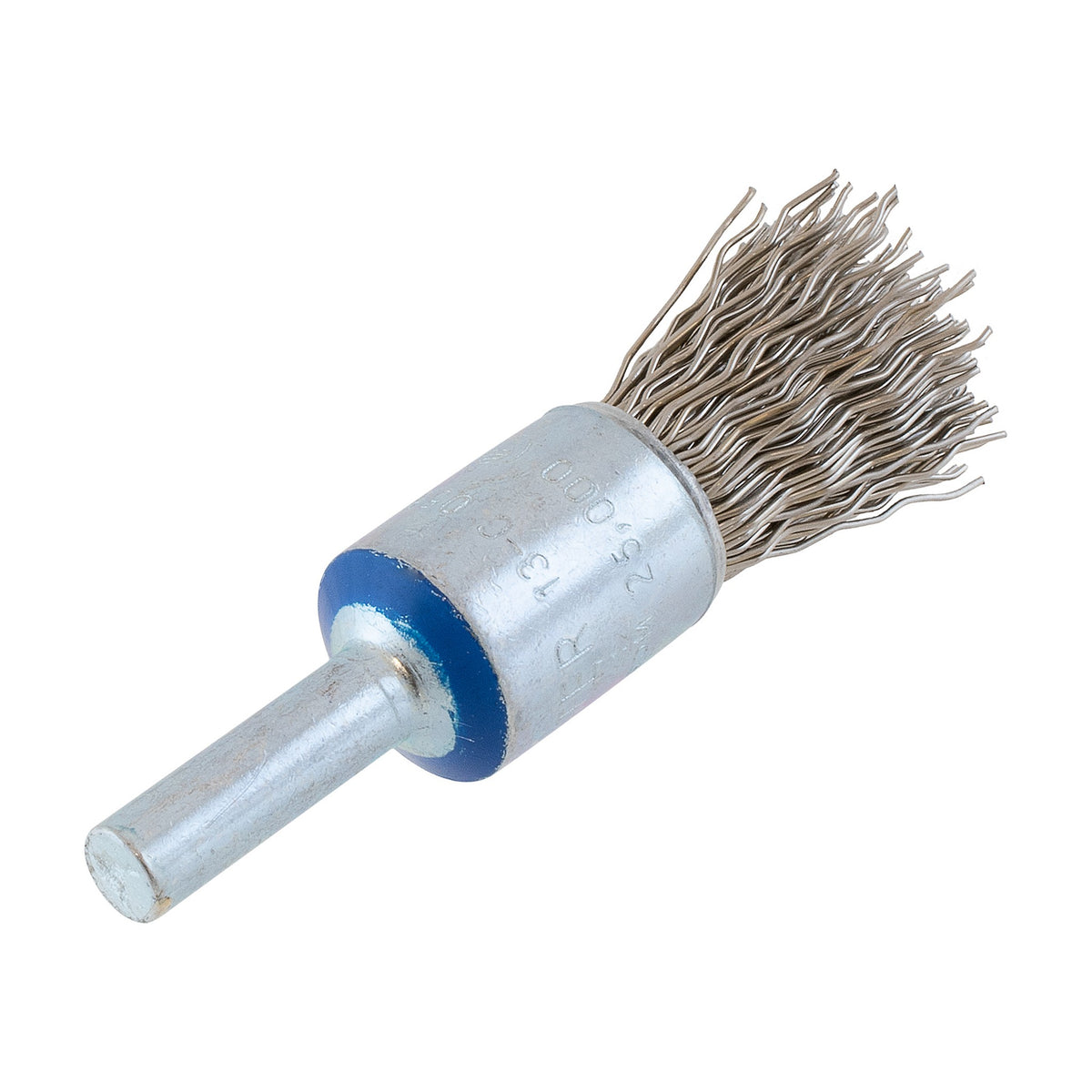 Walter 1/2 inch Crimped Wire Mounted End Brush, 1/4 inch Shank, .020 inch Stainless Steel, part 13C055