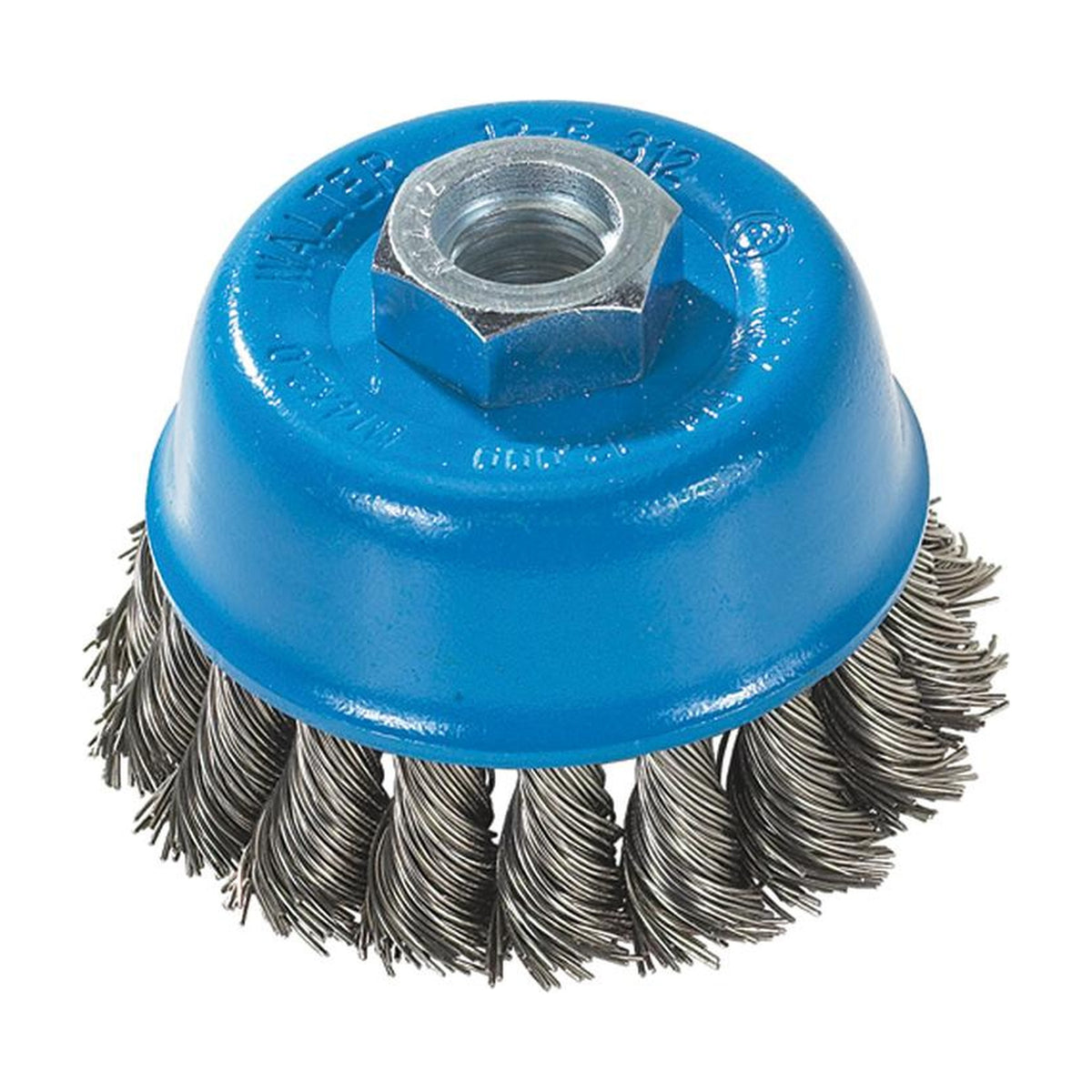 Walter 3 inch x 5/8 inch-11 Knot-Twisted Wire Cup Brush, .015 inch Stainless Steel, part 13F314