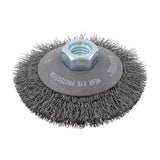 4" x 5/8"-11 ALLSTEEL Crimped Wire Saucer Cup Brush, .0118" Carbon Steel