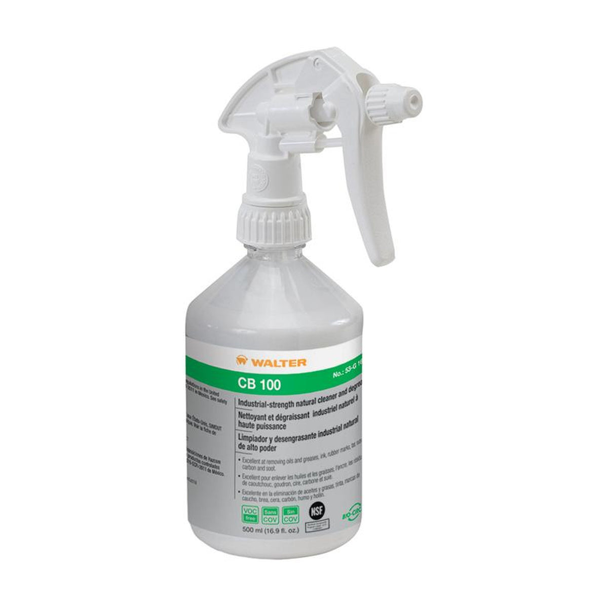 Walter CB 100 Ultra-Strength Parts Washing Solution, 500 mL (16.9 oz) Sprayer Bottle, part 53G163
