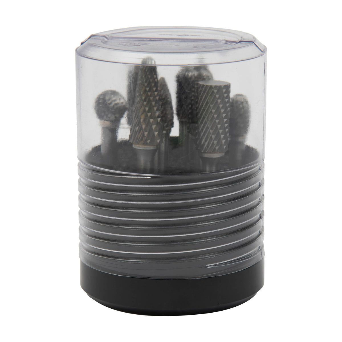 Drillco carbide burr set in its case (shown: similar 70S005DC)
