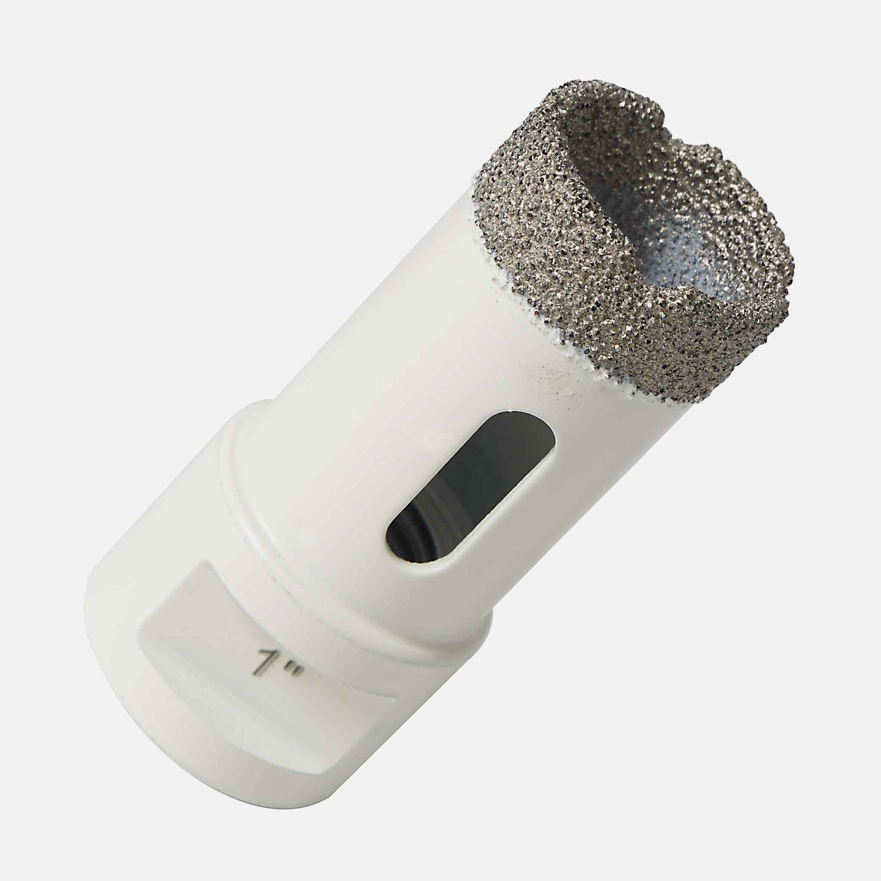 White Diamond tile bit, 5/8”-11 thread, vacuum brazed, dry cutting for porcelain, ceramic, granite, marble