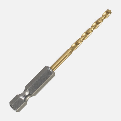 ITM 1/8" titanium (TiN) jobber drill bit with 1/4" hex impact shank