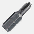 Phillips drywall screwdriver bit with reduced body and 1/4-inch hex shank for power drills and drivers