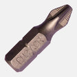 Phillips ACR insert driver bit with anti-camout ribs, 1-inch overall length, and 1/4-inch hex shank