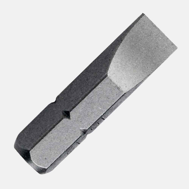 Durable slotted screwdriver insert bit, 1/4-inch hex shank, 1-inch long, ideal for precision and general-purpose drilling or driving
