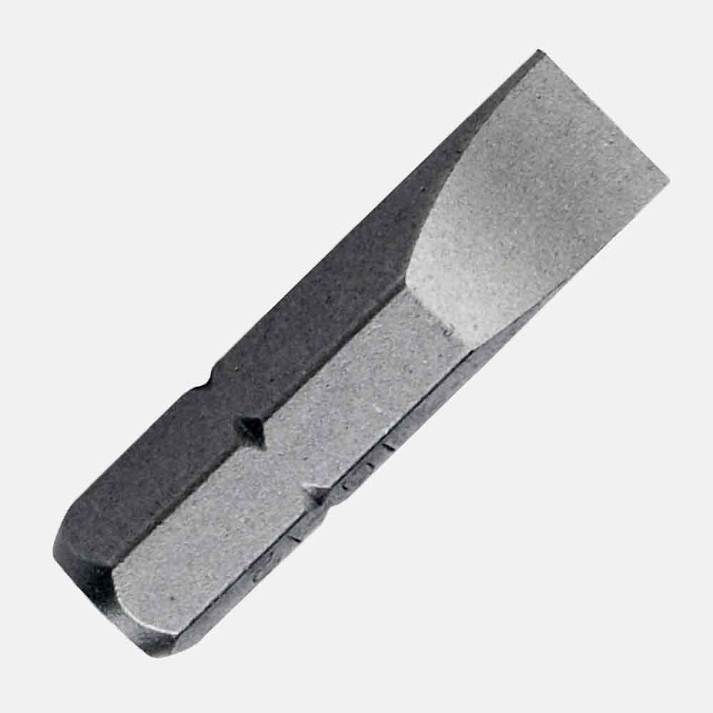 Durable slotted screwdriver insert bit, 1/4-inch hex shank, 1-inch long, ideal for precision and general-purpose drilling or driving