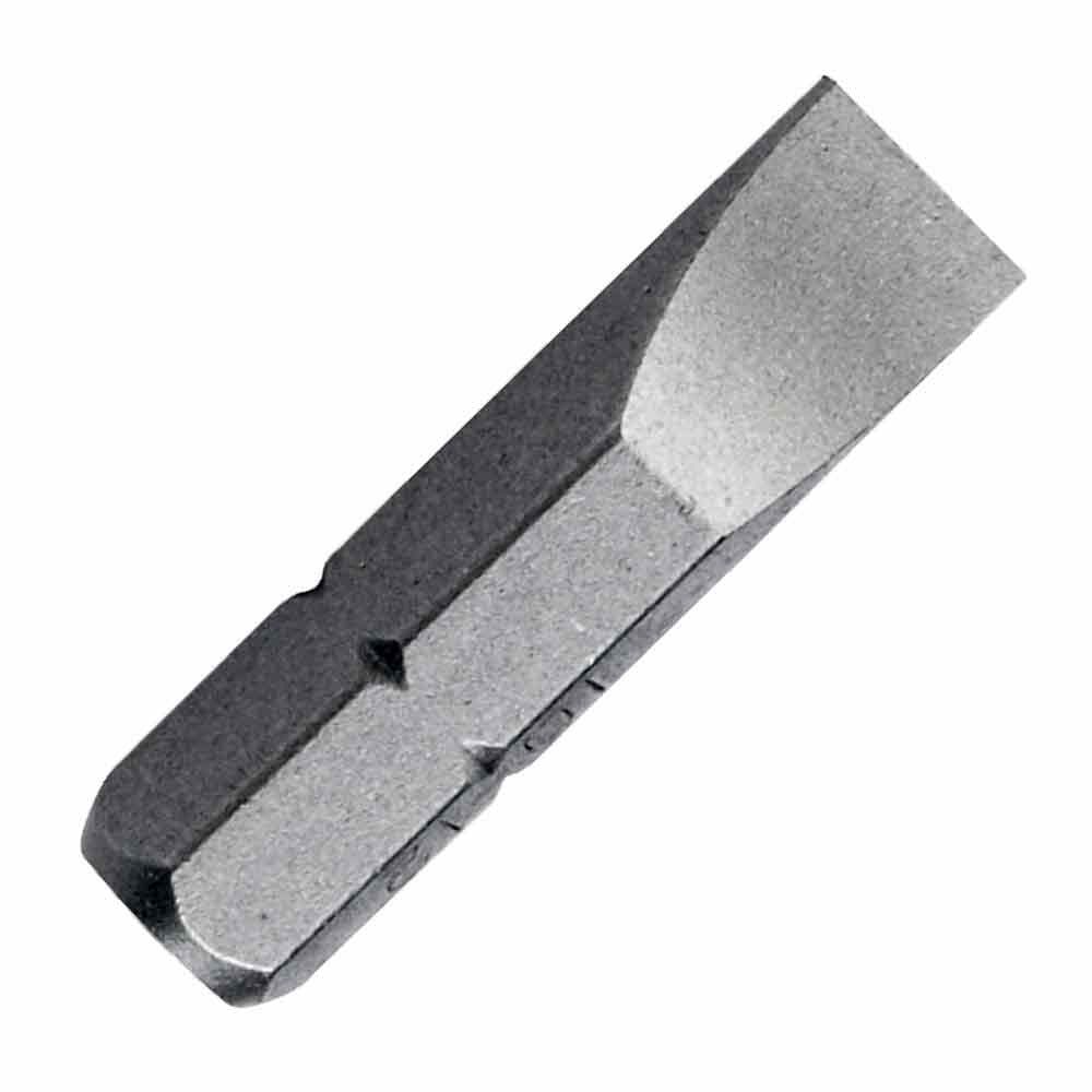 Durable slotted screwdriver insert bit, 1/4-inch hex shank, 1-inch long, ideal for precision and general-purpose drilling or driving