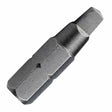 1-inch square #0 driver insert bit with 1/4-inch hex shank for square screws