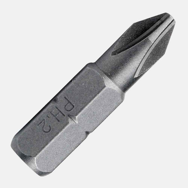 Durable Phillips driver bit with 5/16-inch hex shank and compact 1-1/4-inch length